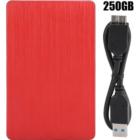 Disque dur externe USB 3.0 2.5 pouces rouge 250GB - Compatible HDD/SSD SATA, 160GB à 2TB (1/5)