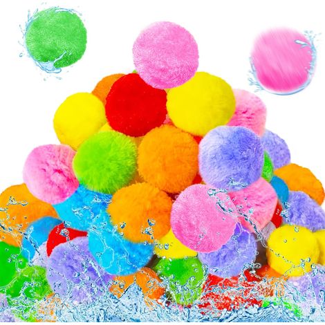 60 wiederverwendbare Wasserbomben – Weiche Wasserbälle – 7 Farben – Geeignet für Garten, Strand und Poolpartys (1/5)
