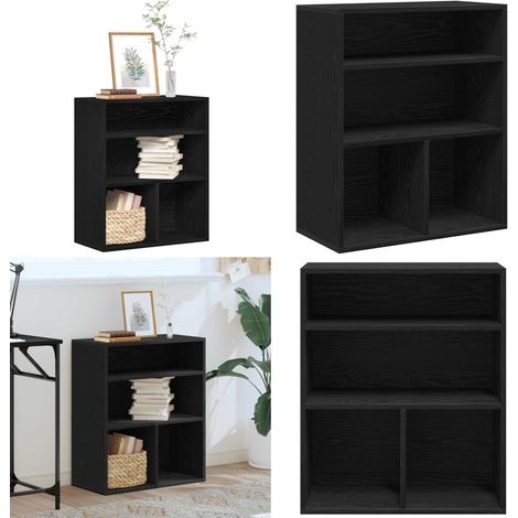 vidaXL Bibliothèque noir 60x30x71,5 cm bois d'ingénierie (1/5)