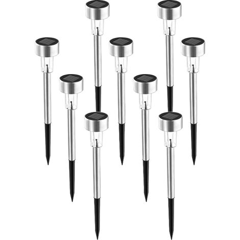Set mit 9 Solar-Gartenleuchten für den Außenbereich, LED-Campingleuchten für Garten, Terrasse, Rasen, Hof, Einfahrt, weißes Licht (1/5)