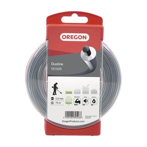 Filo decespugliatore Tondo Duoline Trasparente/Nero ø2.0mm/15m Oregon 591609