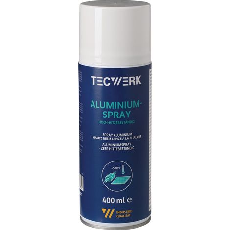 Bombe aérosol aluminium b.+500DegresC argent brillant, brillant 400ml TECWERK (1/2)