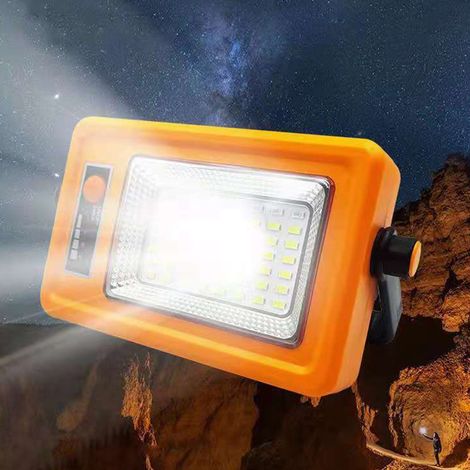 Tragbare, wiederaufladbare Solarlampe mit Lithium-Akku, multifunktionale Notbeleuchtung für Camping, gelbe Farbe (1/5)