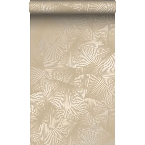 papier peint graphique 3D marron beige - Origin Wallcoverings