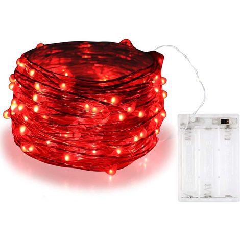 Guirlande lumineuse rouge à piles - 3 m, 30 LED (1/5)