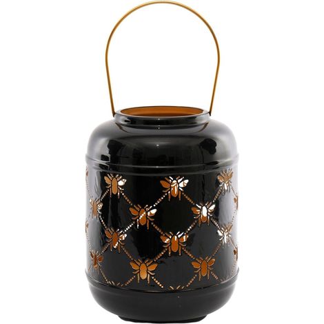 Lanterne ronde ajourée en métal Abeille 14 x 25 cm (1/3)