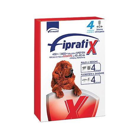 ANTIPARASSITARIO FIPRATIX CANE FORMEVET - KG 40/60 CF=PIPETTE 4- 1 confezioni