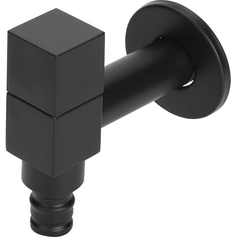 Robinet mural en cuivre noir, filetage G1/2, robinet d'eau froide simple, accessoire de salle de bain, robinet pour machine à laver (1/5)