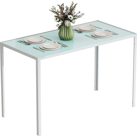 Esstisch Küchentisch großer Tisch, modernes Design, 120 cm x 60 cm x 75 cm, Weiß (1/5)