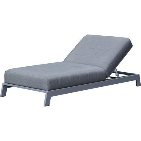 Sonnenpartner Lounge-Liege Divine Aluminium mit Polsterung anthrazit Gartenliege Sunbrella Sonnenlie (1/5)