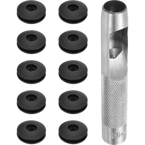 Kit d'Outils pour œillets, 12 mm en Plastique, Noir, 11 Pcs Ensemble d'œillets, Pinces à œillets Rondelles à œillets en Plastique Antirouille pour Bâche de Camion (1/5)