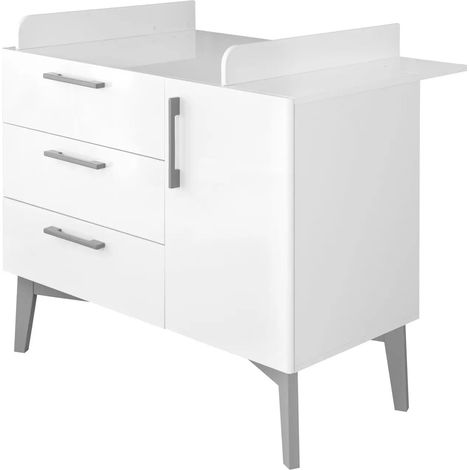 [NEUWERTIG] B-Ware Roba Wickelkommode Kommode Mika Weiß 3 Schubladen Tür Babyzimmer 103x117,5x78 Cm