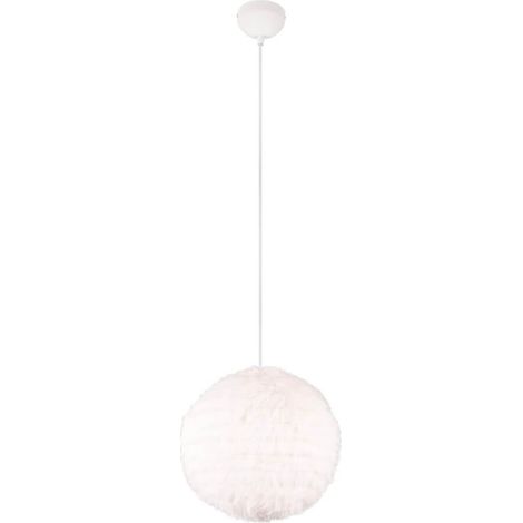 Suspension boule peluche blanche Ø35 E27 10W Furry RL (1/3)