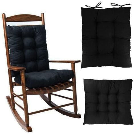 Cuscini per sedia a dondolo, cuscini per seduta/schienale con lacci, set di cuscini per sdraio, cuscino imbottito per sedia da giardino (1/4)