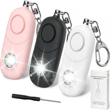 Alarme personnelle 135dB 3Pack avec lumière LED Porte-clés pour Femmes (1/5)