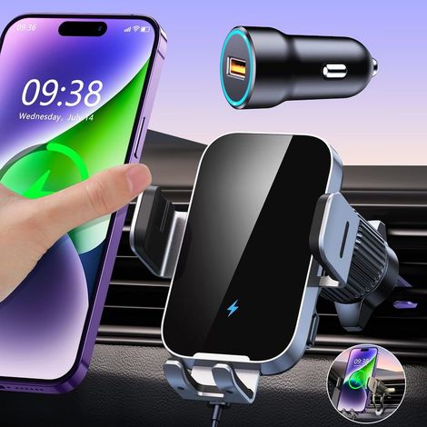 15W Wireless Car Phone Holder with Automatic Clamping and QC 3.0 - ISEYOU (1/5)