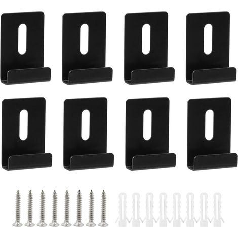 Set di 8 ganci di fissaggio resistenti in acciaio inox 304 per specchi larghi 7 mm, con viti incluse.