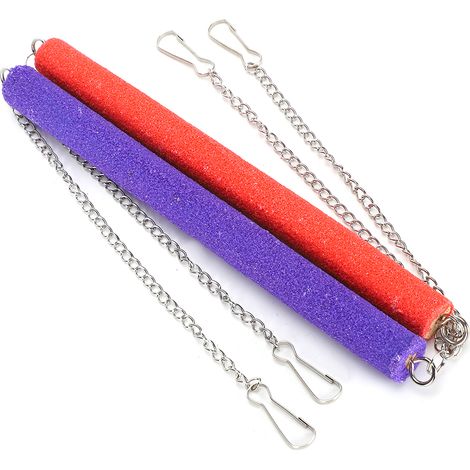 Lot de 2 balançoires suspendues pour perroquets, en tissu naturel non toxique, avec revêtement mat. Jouets à mâcher pour animaux de compagnie. (1/5)