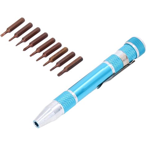 Jeu d'embouts de tournevis portables de type stylo avec 9 embouts spécifiques pour composants électroniques (1/5)