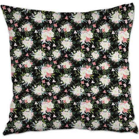 Housse de coussin 45x45 cm en polyester déhoussable pour canapé lit salon chambre à coucher (1/5)