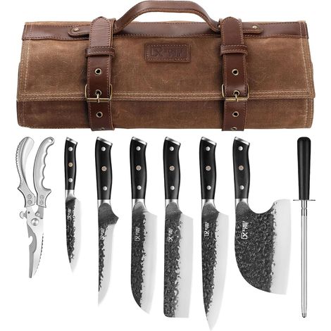 Set of 6 hand forged Japanese kitchen knives (1/5)