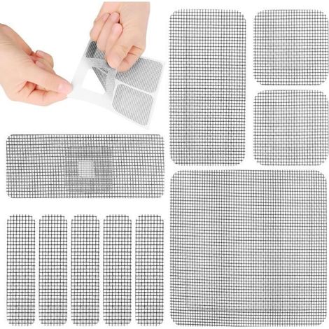 Kit de Réparation de Moustiquaire pour Fenêtre - 30pcs - Fixation auto agrippante - Fibre de verre (1/4)