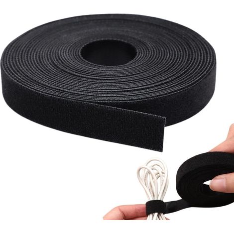 Rangement Câbles Bandes Nylon Auto-Collantes Réutilisables Attaches-Câbles Adhésives Multifonctions Pour TV PC Ethernet Bureau Salon Chambre Cuisine Espace Vie Table De Chevet (1/5)
