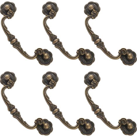 6 poignées de meubles style rustique vintage, en alliage zinc (1/5)