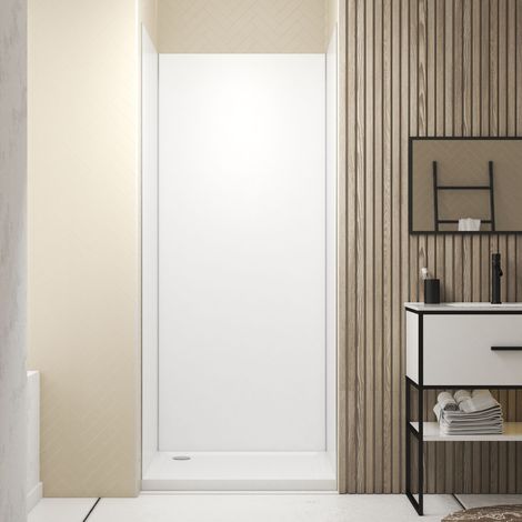 pack de 3 panneaux muraux aluminium blanc 90x210 cm avec profilés chrome wall'it
