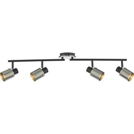 Ryan Spot 4 Barres Lumineuse Nickel Brossé Noir Mat (1/5)