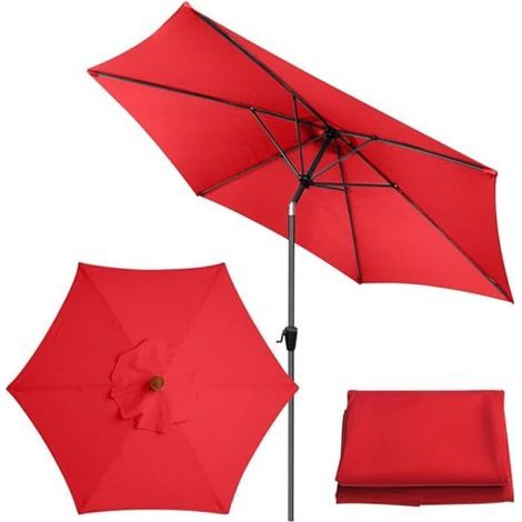 Toile de rechange universelle pour parasol de jardin, terrasse, cour, plage, piscine, table de marché de 3 m (1/5)