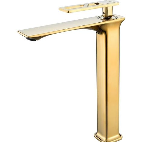 Export-grade washbasin faucet, hot and cold water, household bathroom sink, vanity, single faucet - titanium square high-profile
