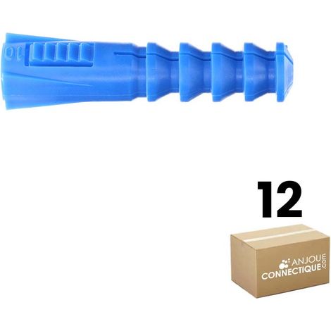 Sachet de 12 chevilles R10 bleues multimatériaux sans collerette - Ø10 mm - Longueur 48 mm - RAM