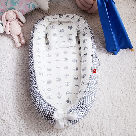 Nid bébé lit de protection pliable, lavable amovible coton portable, pour chambre et voyage, cadeau nouveau‑né