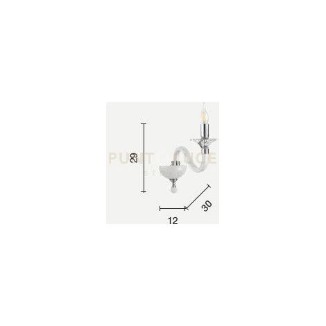 APPLIQUE GALA 1 LUCI ATTACCO E14 ORO E TRASPARENTE H.29CM