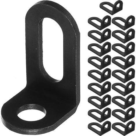 Équerres métalliques en acier noir Unomor en forme de L lot (1/5)