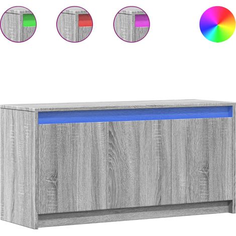 Mobile TV Armadietto TV Mobile Porta TV con LED Grigio Sonoma 100x34x50cm in Truciolato (1/5)
