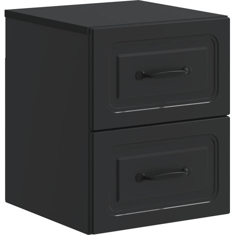 Mesita de Noche de Pared con cajón Negro 34,5 x 33 x 40 cm vidaXL