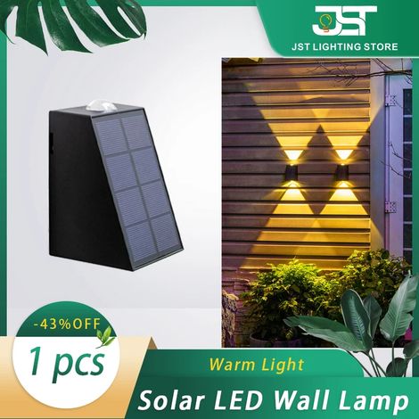 (1 pièce, lumière chaude) Applique solaire murale, forte luminosité, étanche, pour extérieur, maison, jardin, terrasse, balcon, décoration d'ambiance, lampe de nuit (1/5)
