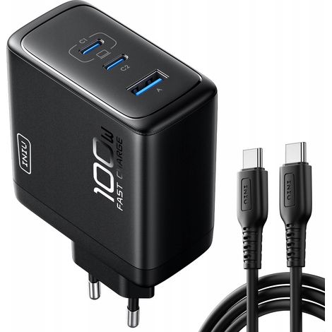 Cargador USB C compacto de 3 puertos y 100 W iniu AI-641