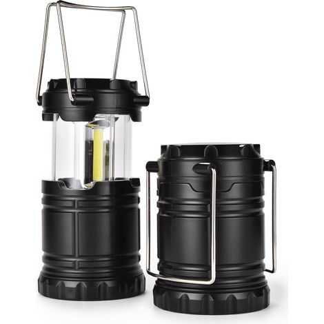 Faltbare Campinglaterne, ultrahelle batteriebetriebene LED-Lampe – Notbeleuchtungsset für den Innenbereich (Stromausfälle), Camping und Wandern (2er-Pack, COB) (1/5)