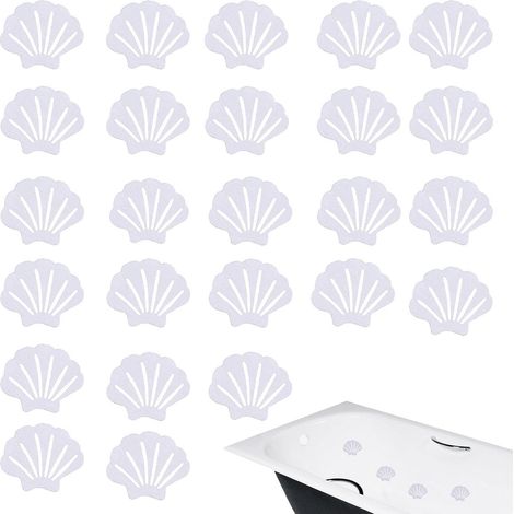 Marches de douche Autocollants adhésifs antidérapants pour baignoire,Autocollants de bain en caoutchouc avec motif coquille pour escaliers, cuisine, sauna, piscine, toilettes (1/5)