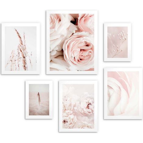 XXL-Pastellposter mit Blumen und Maiskolben – rosa (1/5)