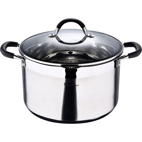 Topf Ø28x16,5cm 9,5L Edelstahl mit Deckel Foodies BGMP-1506-BK Masterpro (1/5)