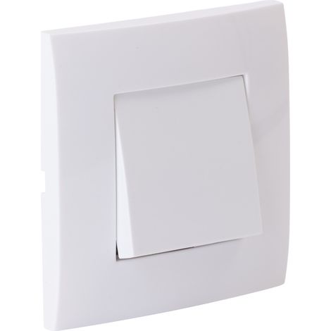 Bouton poussoir encastré + plaque de finition Kalya - Blanc - Zenitech (1/5)
