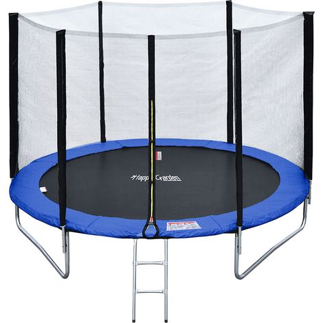 Cama elástica de 245cm reversible azul/verde, Pack trampolín CANBERRA + red de seguridad + escalera + lona + kit de anclaje. (1/5)