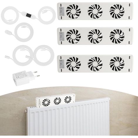 TolleTour Radiatorventilator 3-fach, 3er-Set, Temperatursteuerung, für ≤150 cm (1/5)