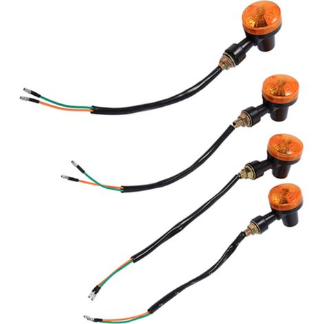 Geeignet für 4 gelbe Motorradblinker, 12 V, mit schwarzem Gehäuse