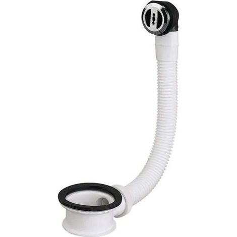 Valentin – Vidage de vasque chromé avec trop plein rond 37 mm – Accessoire évacuation évier – Pour salles de bain et lavabos (1/5)