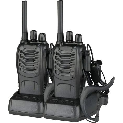 Talkie-walkie Baofeng BF-88E - Fréquences PMR européennes - Communication extérieure sans fil - Set double avec écouteurs et câble USB - Idéal pour activités en plein air